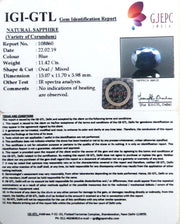 12.69 Ratti Natural Blue Sapphire With Govt Lab Certified-(2331)